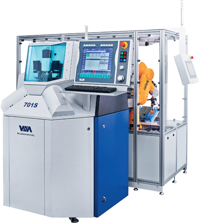 Equipped with its loading and unloading system for standard watch baskets, the 701S machine can be networked with multiple other machines and thus become an utra-flexible transfer machining centre.